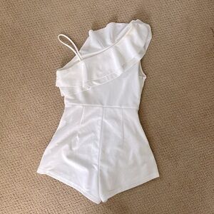 White off the shoulder romper